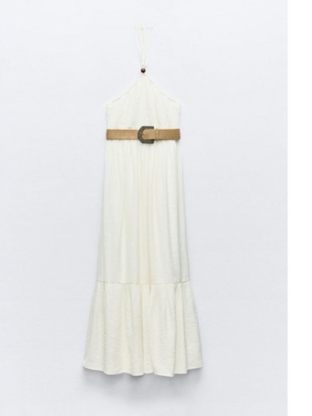 ZARA Linen Blend White Dress NWT - Picture 2 of 3